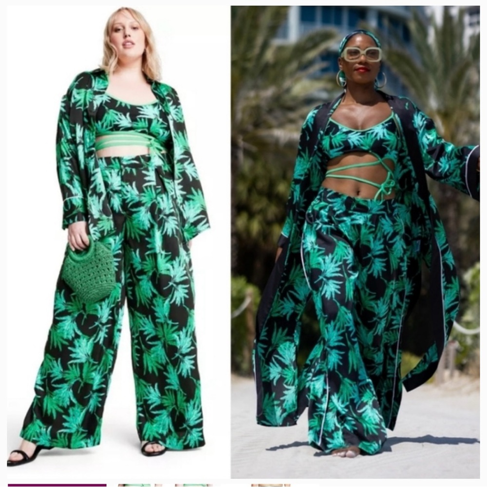 NWT Fe Noel x Target Women's Feathered Palm Print Set Size M (PANTS SZ L!)